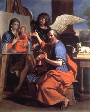  Virgen Pintura al %C3%B3leo - San Lucas mostrando un cuadro de la Virgen Guercino barroco